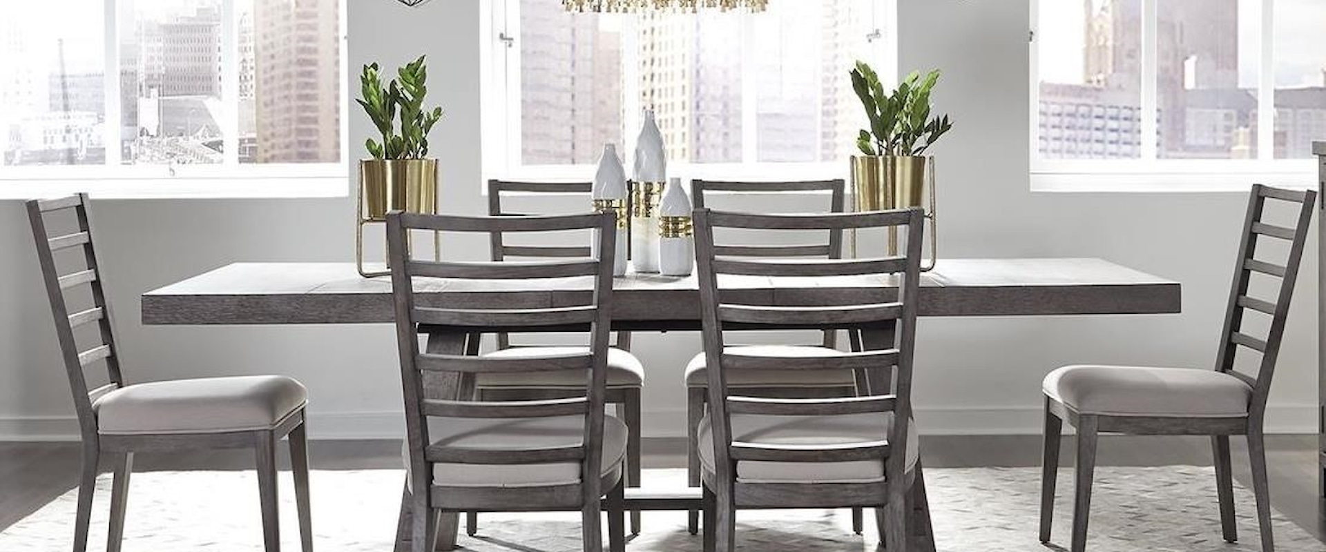 7-Piece Trestle Table and Chair Set